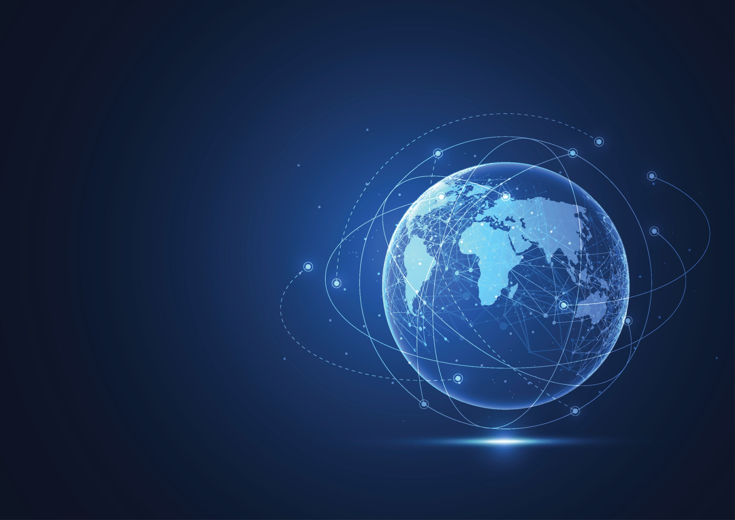 Global network connection. World map point and line composition concept of global business. Vector Illustration AI global network connection image